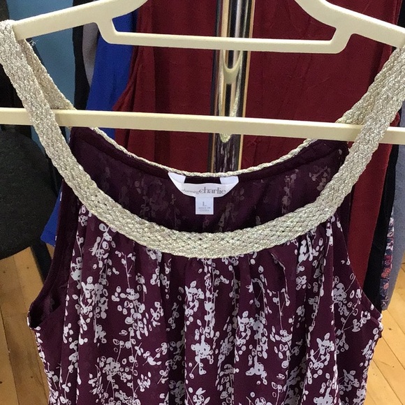 Charming Charlie Purple and Cream Mini Dress - Picture 3 of 3